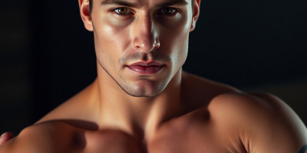 Chris.Topher 413, muscular male, intimate pose.