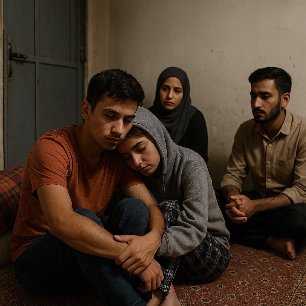 LGBTQ refugees receiving shelter and discreet support in a safe house within a Muslim-majority country