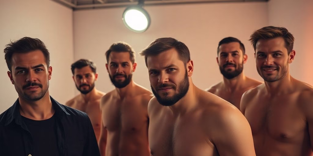 Diverse men in a studio setting.