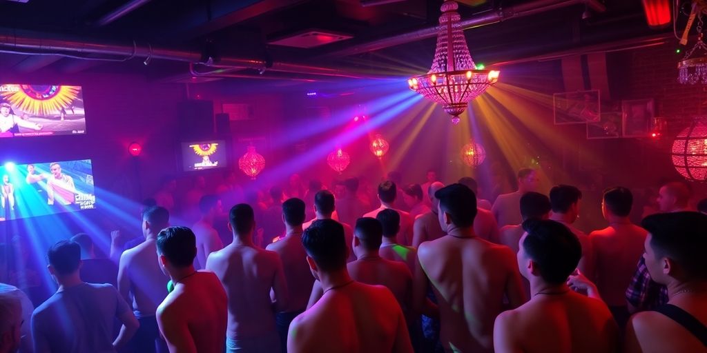 Vibrant dance floor with diverse patrons enjoying music.
