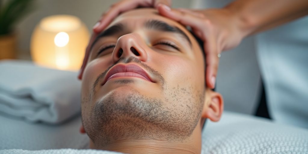 Man receiving a professional massage.