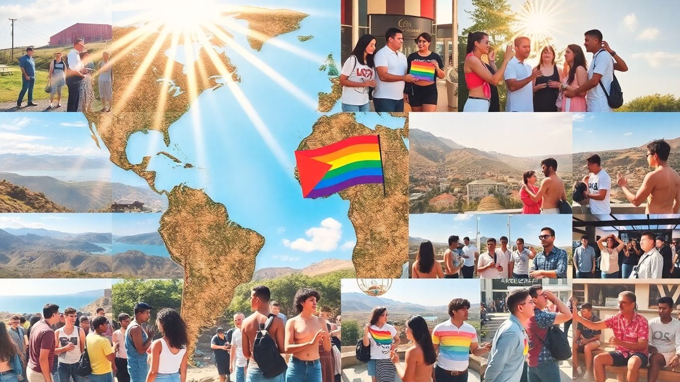 Diverse LGBTQ+ individuals and community centers globally.