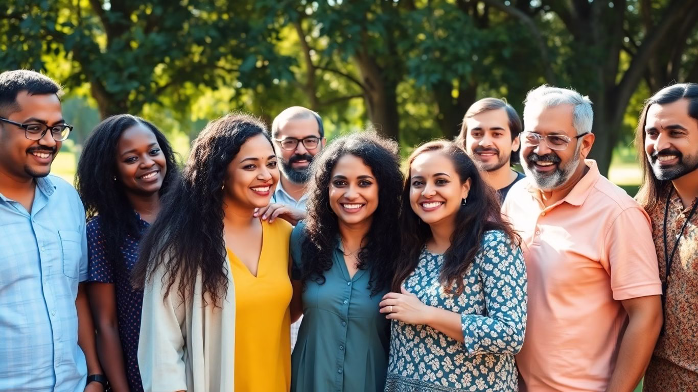 Diverse group united in support and allyship.